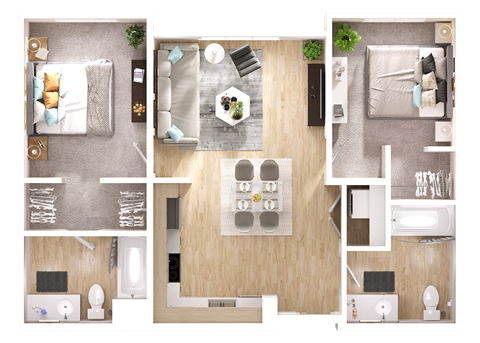 Two bedroom floor plan 